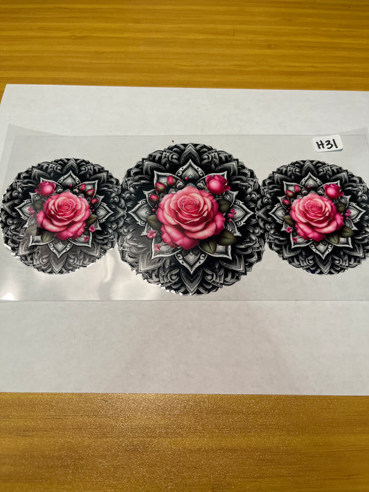 H31 Flower Mandala UVDTF Wrap