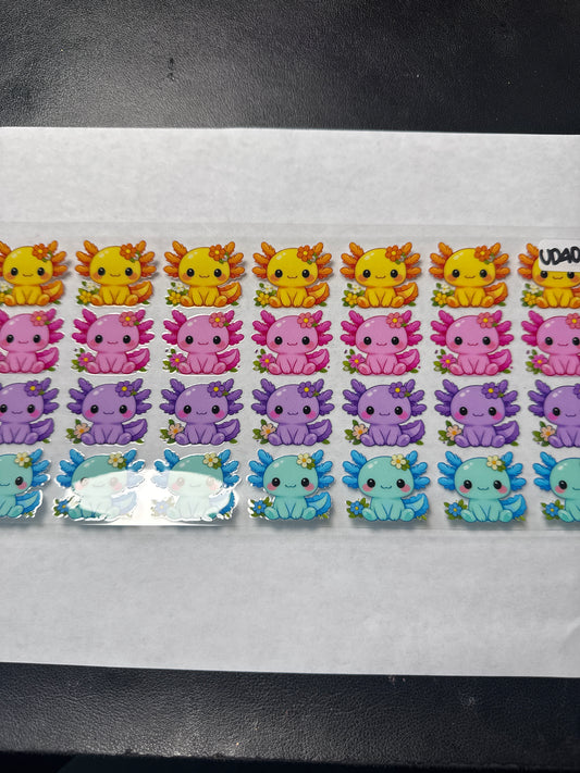 UD40 Multicolor Axolottle uvdtf wrap