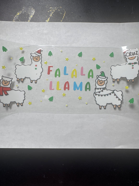 CR62 falala llama Christmas uvdtf wrap