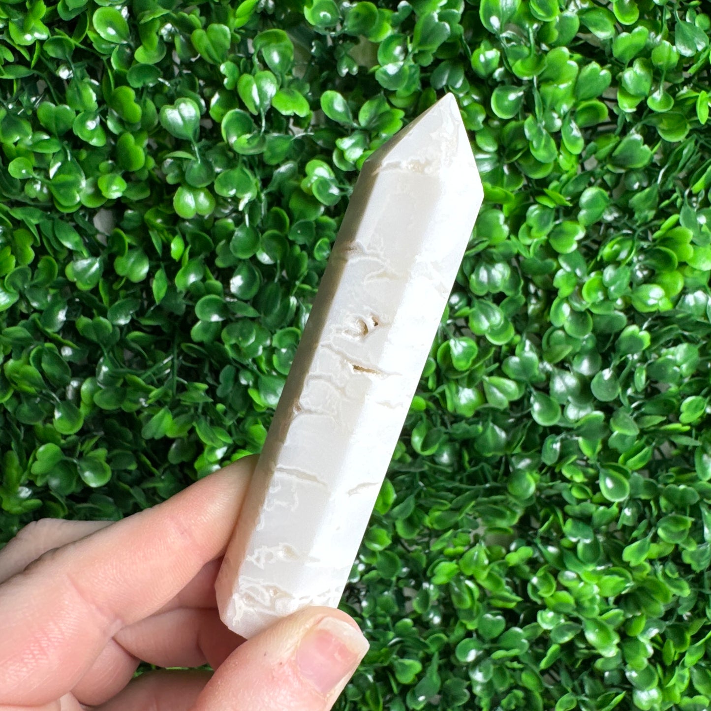 White plume agate tower