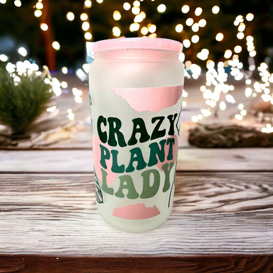 16oz Crazy Plant Lady uvdtf cup