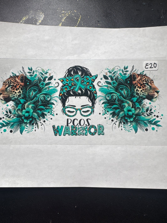 E20 PCOS warrior awareness uvdtf wrap