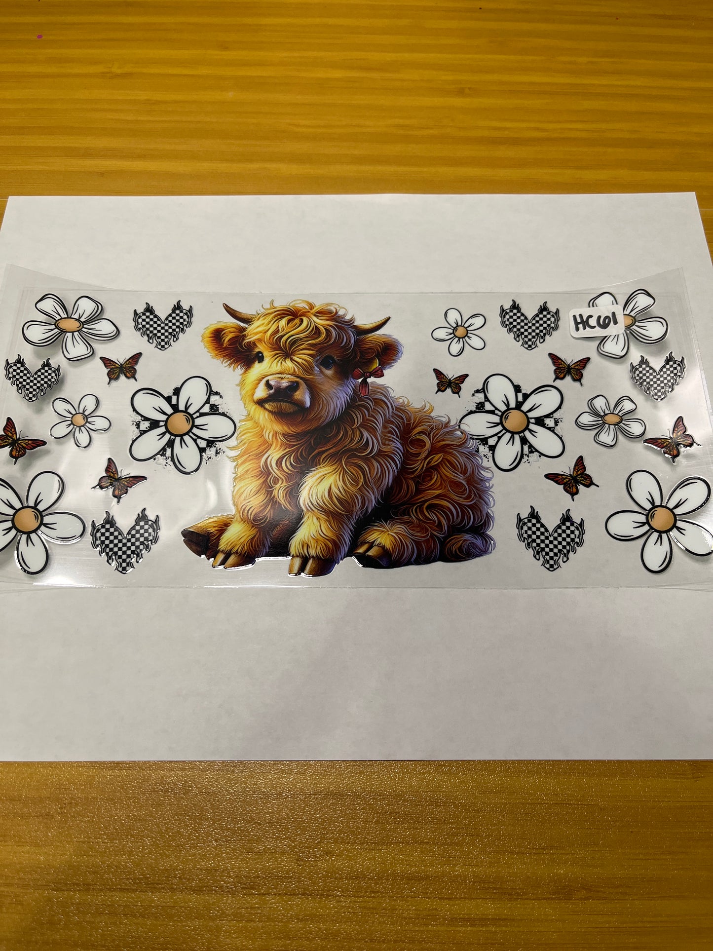 HC61 Highland Cow UVDTF Wrap