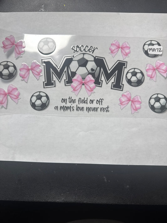 MA 72 Soccer mom wrap with bows and soccer balls