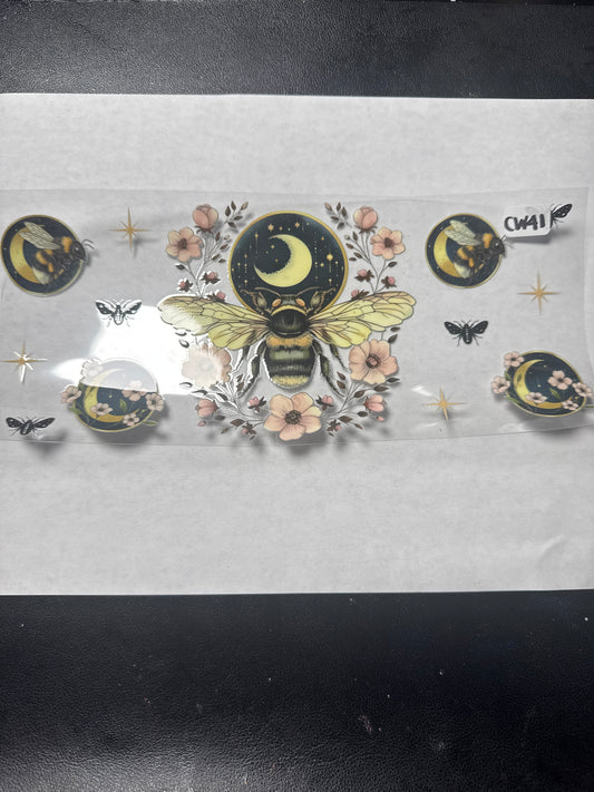 CW41 Bee, Moon and Flower Crystal witchy style uvdtf wrap