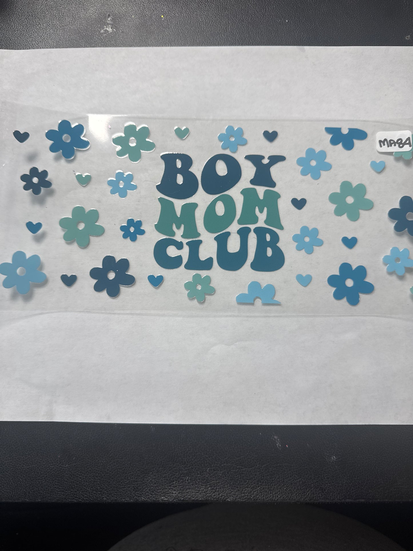 MA84 Blue Boy moms club uvdtf wrap with flowers