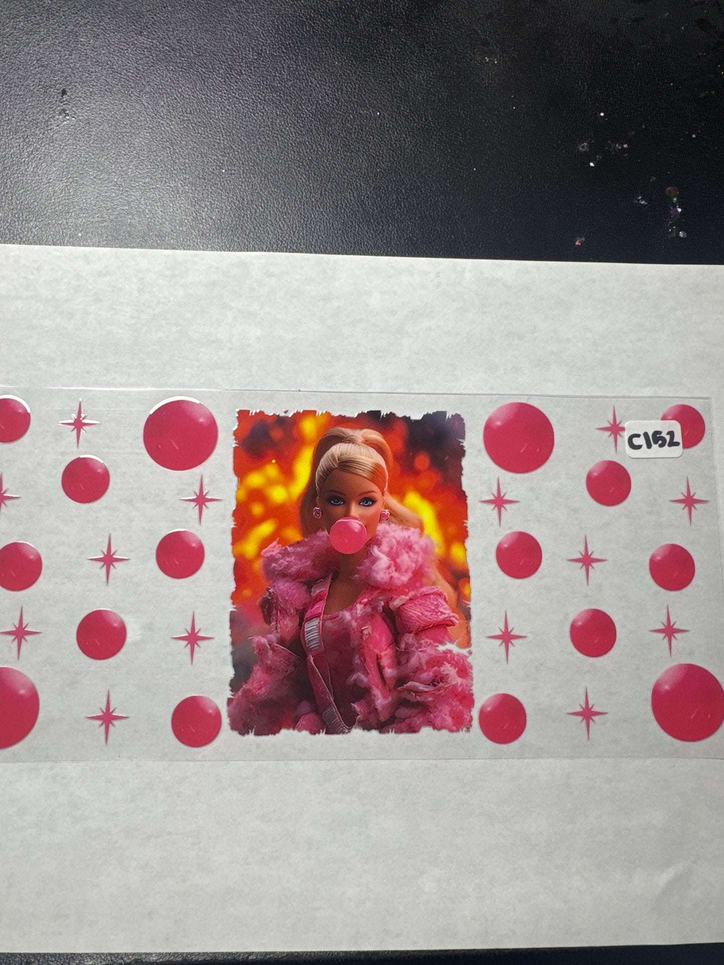 C152 Pink doll character uvdtf wrap