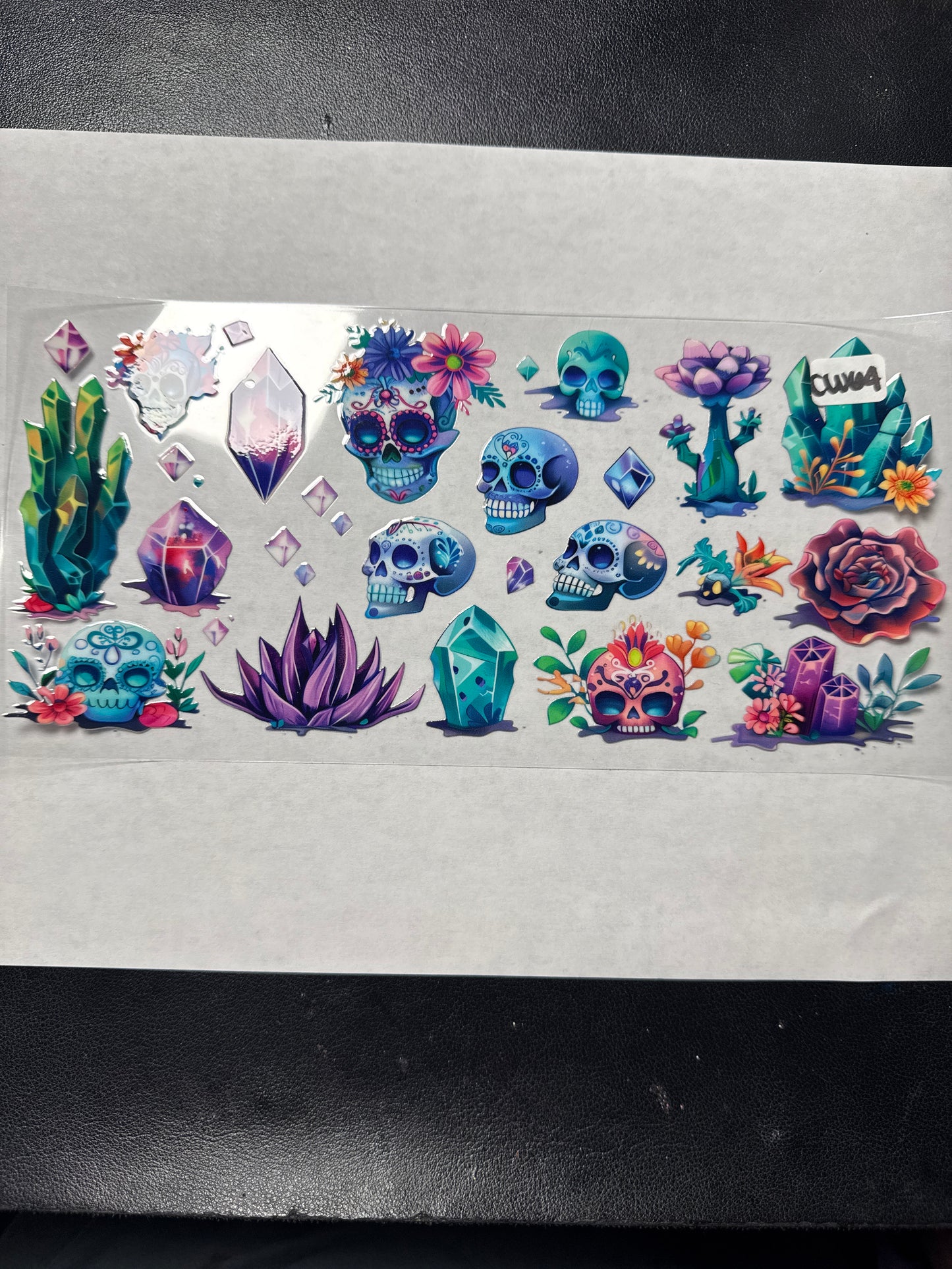CW64 skulls plants flowers crystal witchy style uvdtf wrap