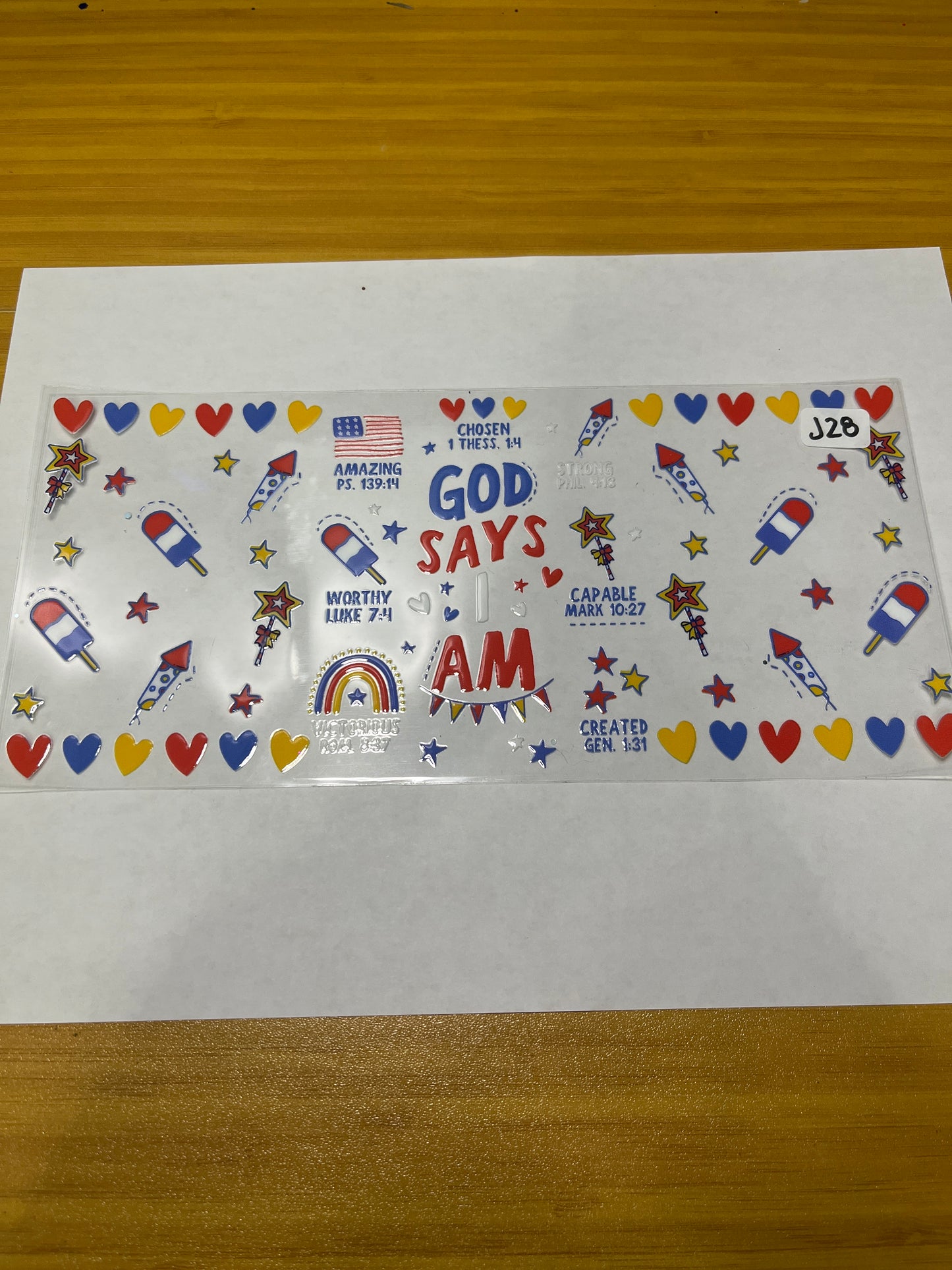 J28 Religious America UVDTF Wrap
