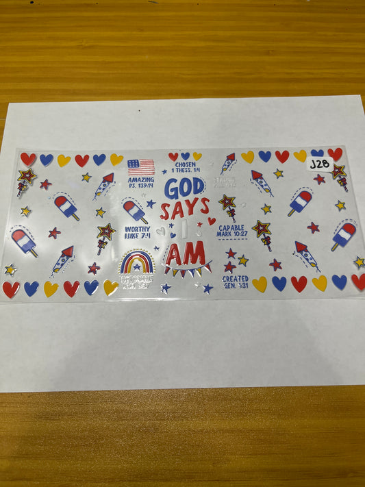 J28 Religious America UVDTF Wrap