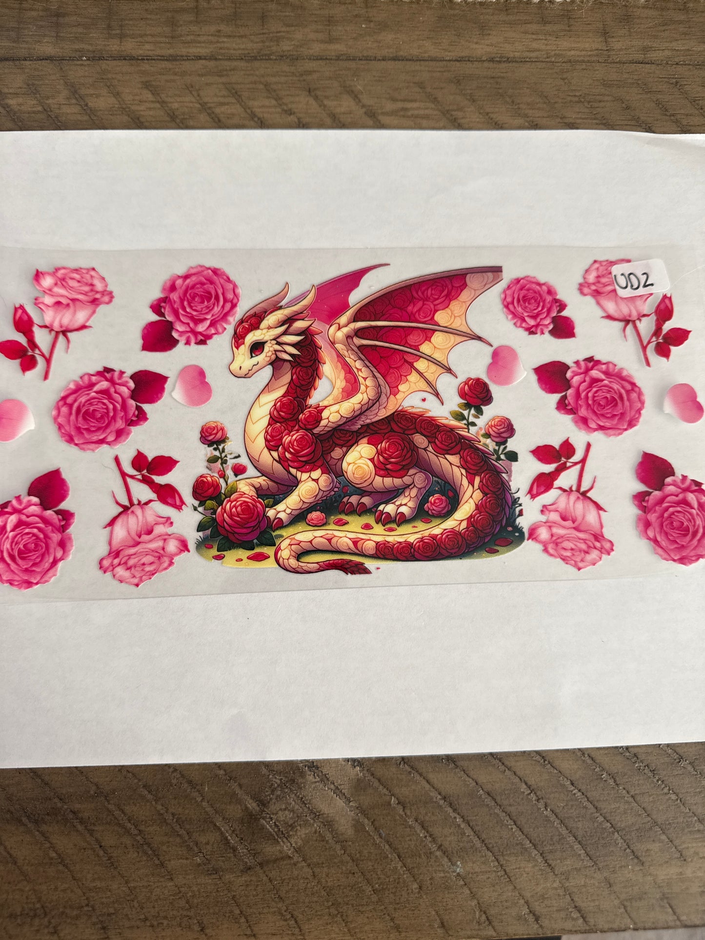 UD2 Pink and red dragon uvdtf wrap