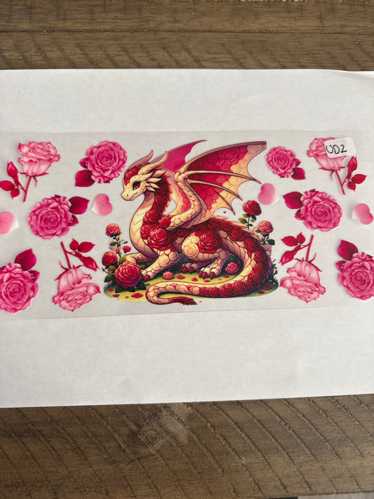 UD2 Pink and red dragon uvdtf wrap