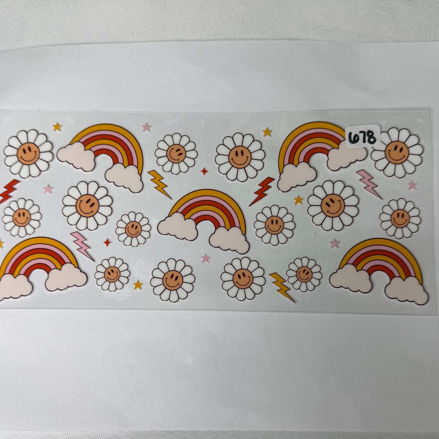 Rainbows/smileys/bows UVDTF Cup Wraps