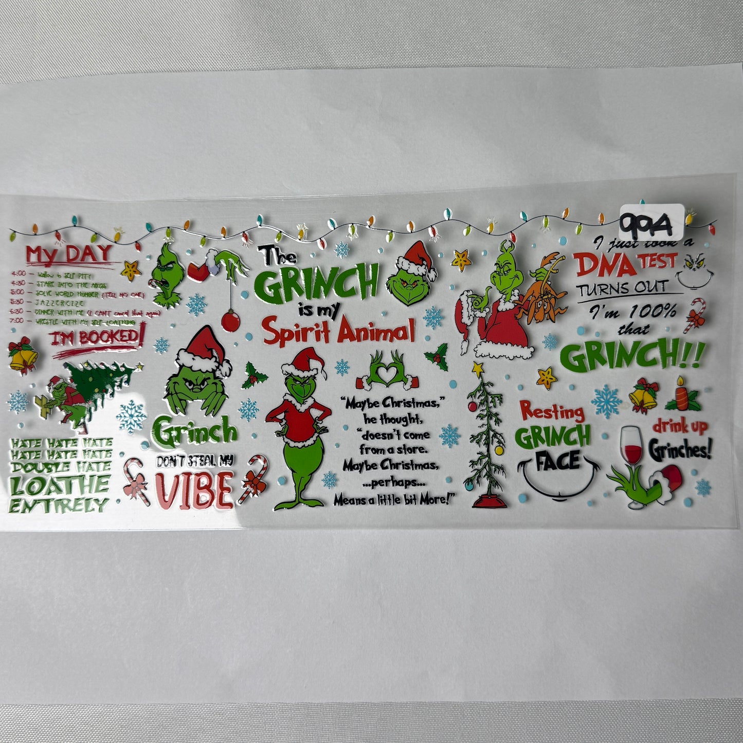 Grumpy Green Man Christmas UVDTF Cup Wraps