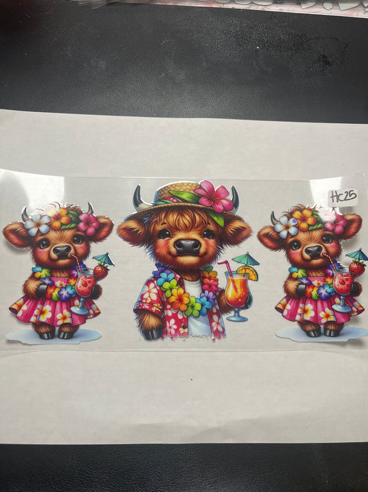 HC25 Highland Cow UVDTF Wrap