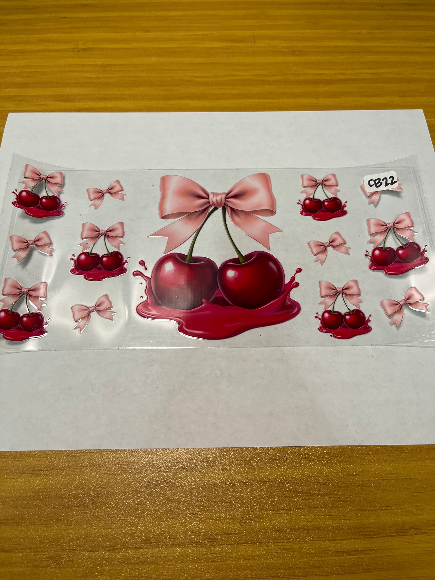 CB22 Food Cherry Ribbon UVDTF Wrap