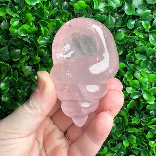 Rose Quartz Sea Shell Carving