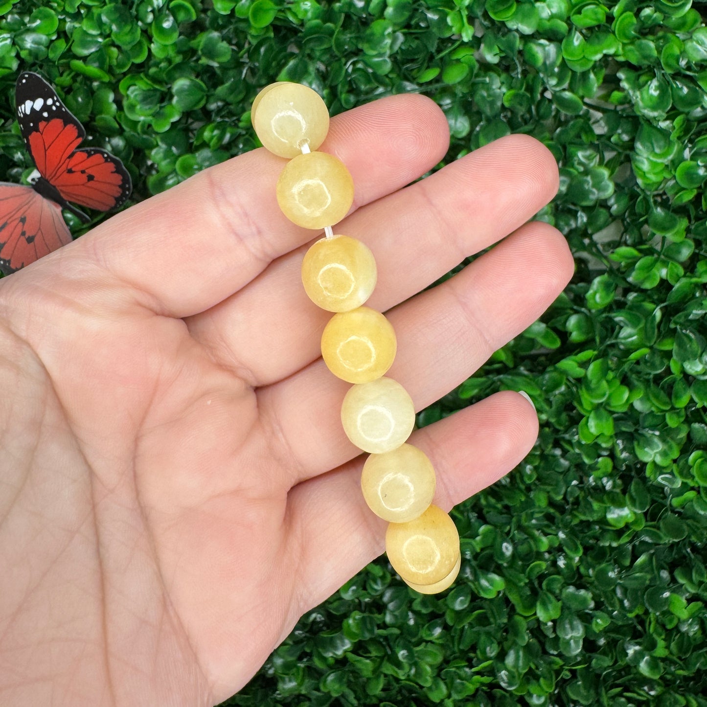 12mm Yellow Calcite Bracelet