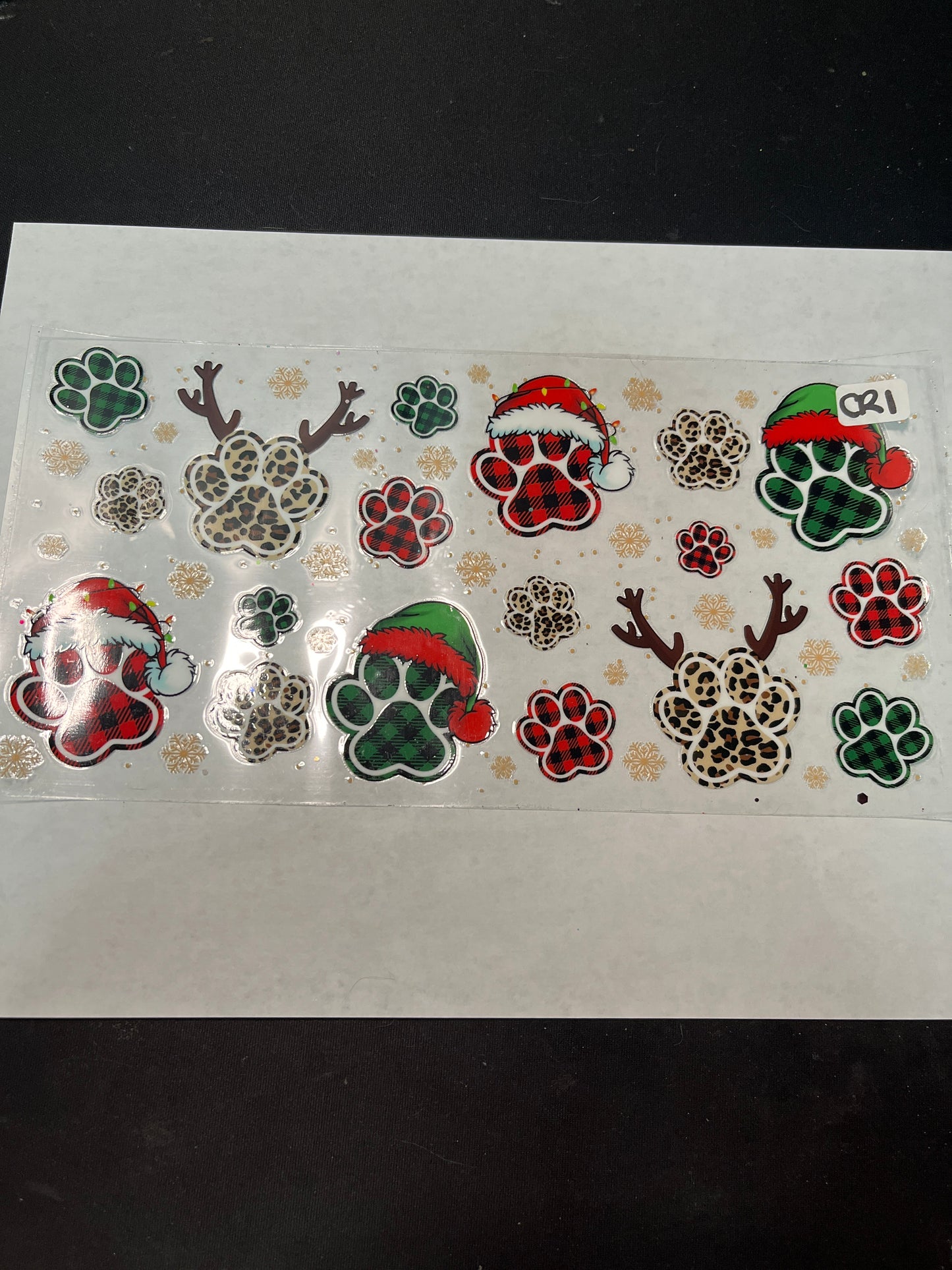 CR1 Christmas Paws UVDTF Wrap