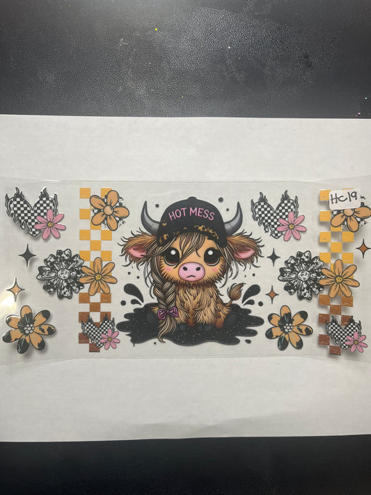HC19 Highland Cow UVDTF Wrap