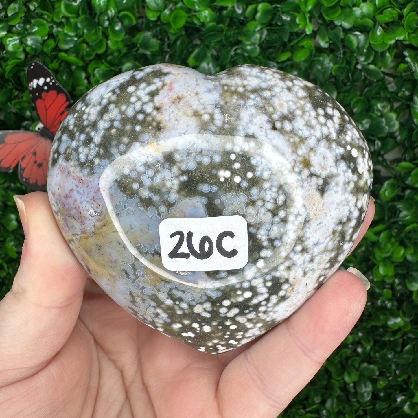 Sea Jasper Heart Carvings