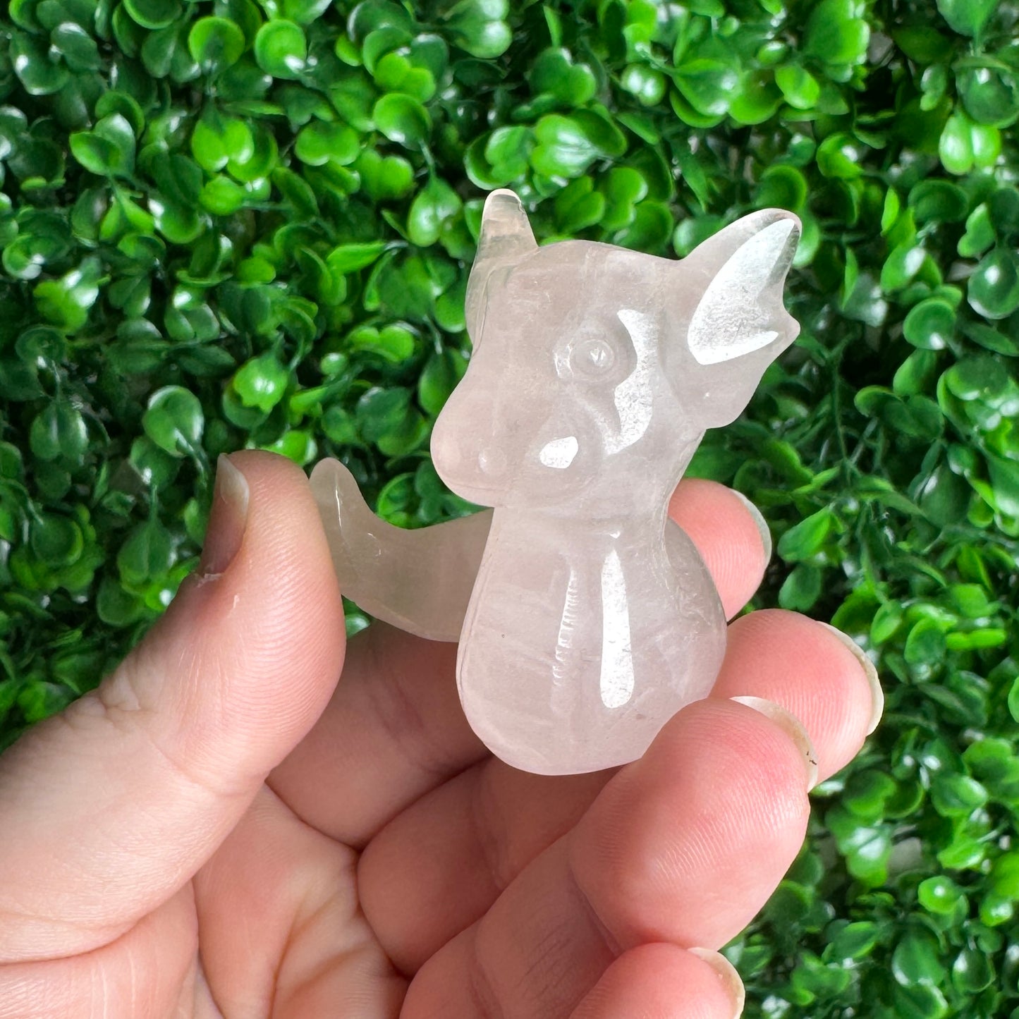 Rose Quartz Poke Carving