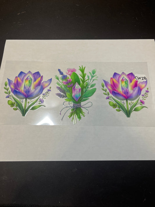 CW28 Crystal Flowers UVDTF Wrap