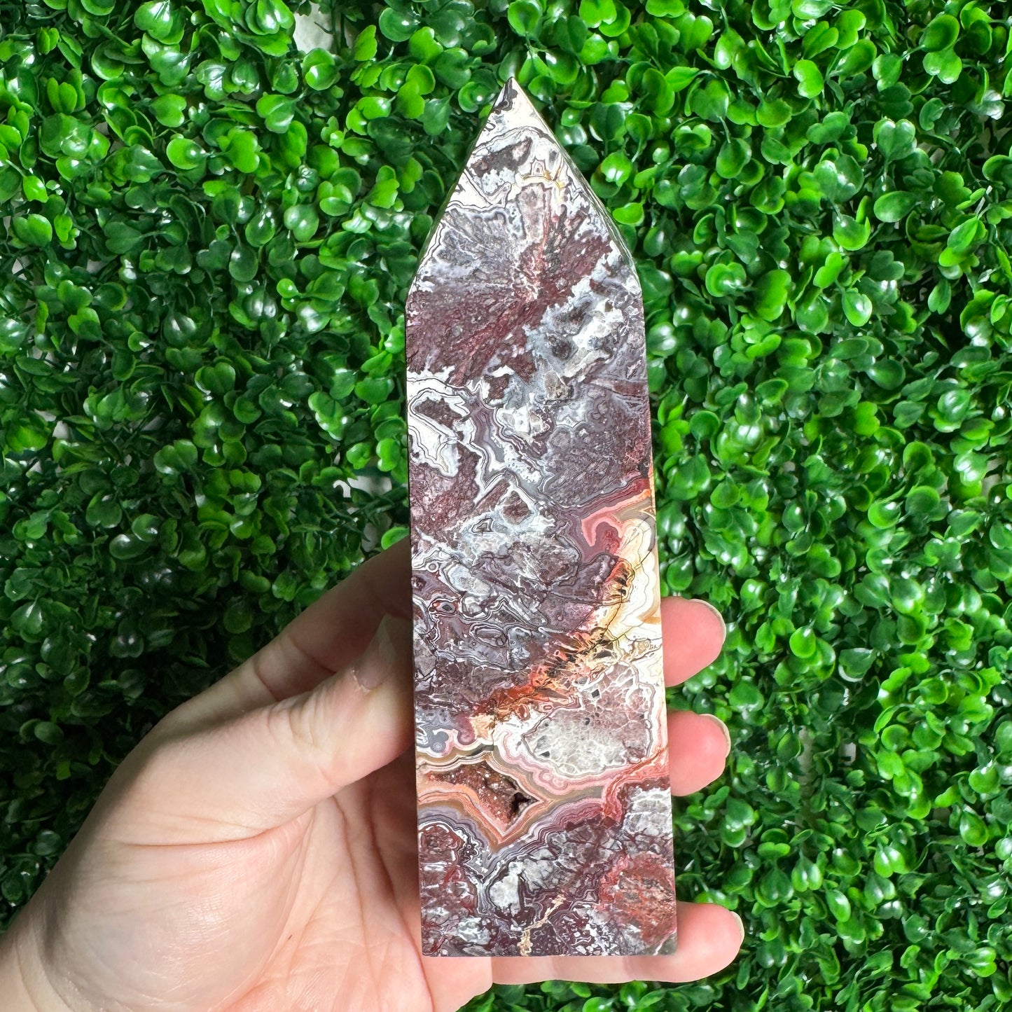 Mexican Crazy Lace Agate Tower