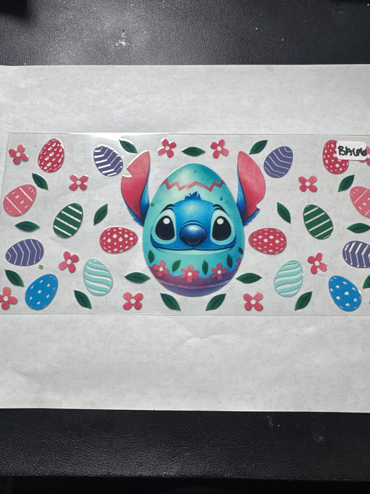 BA66 Blue alien Easter egg uvdtf wrap