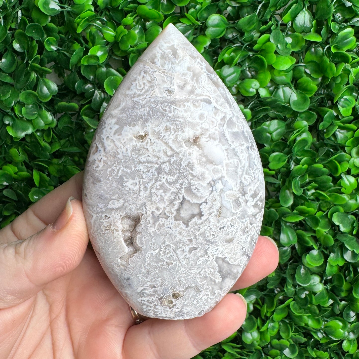 White plume agate freeform 38d