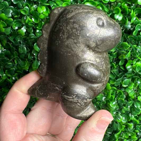Large Chubby Pyrite Dino Carving