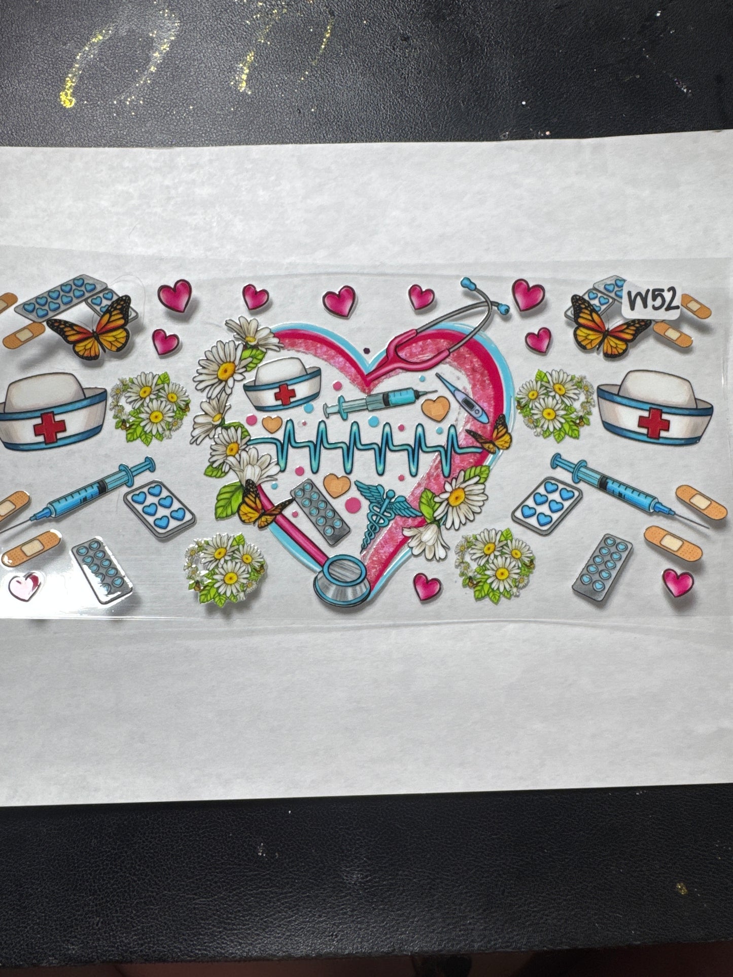 W 52 nurse heartbeat uvdtf wrap
