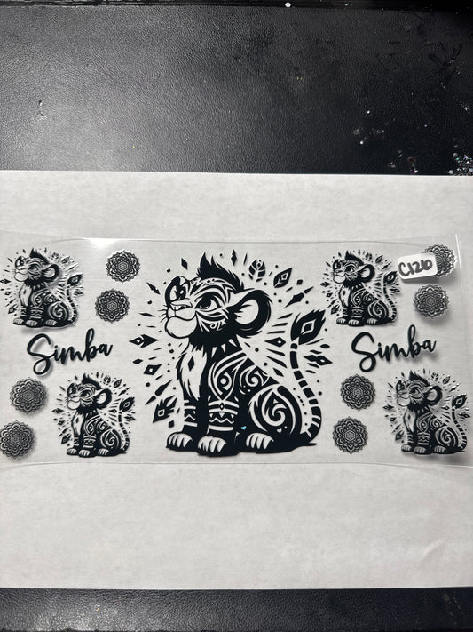 C126 lion character uvdtf wrap