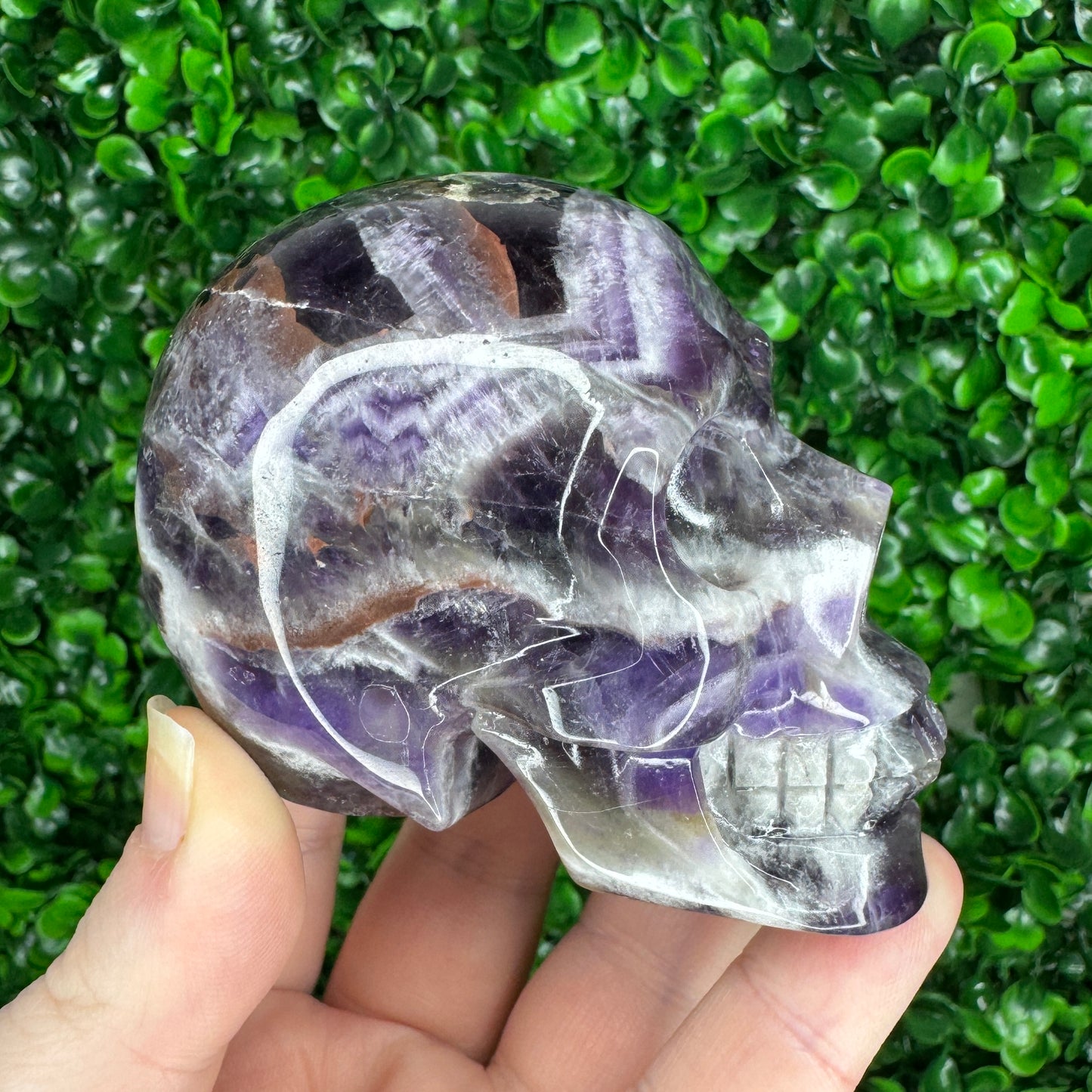 Dream Amethyst Skull Carving