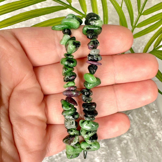 Ruby Zoisite chip Bracelet