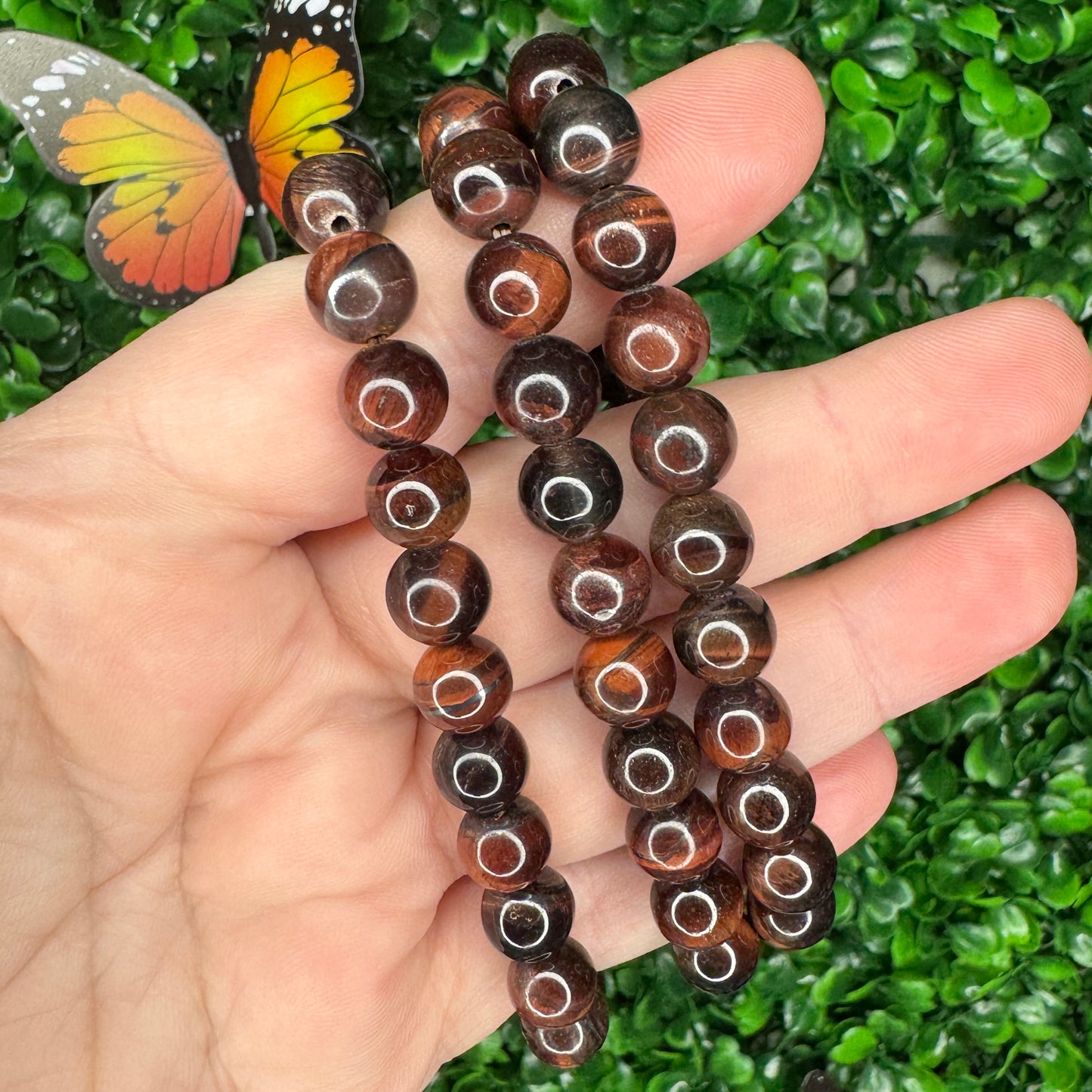 8mm Red Tigers Eye Bracelet