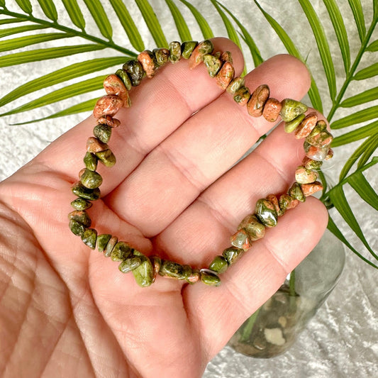 Unakite Chip Bracelet