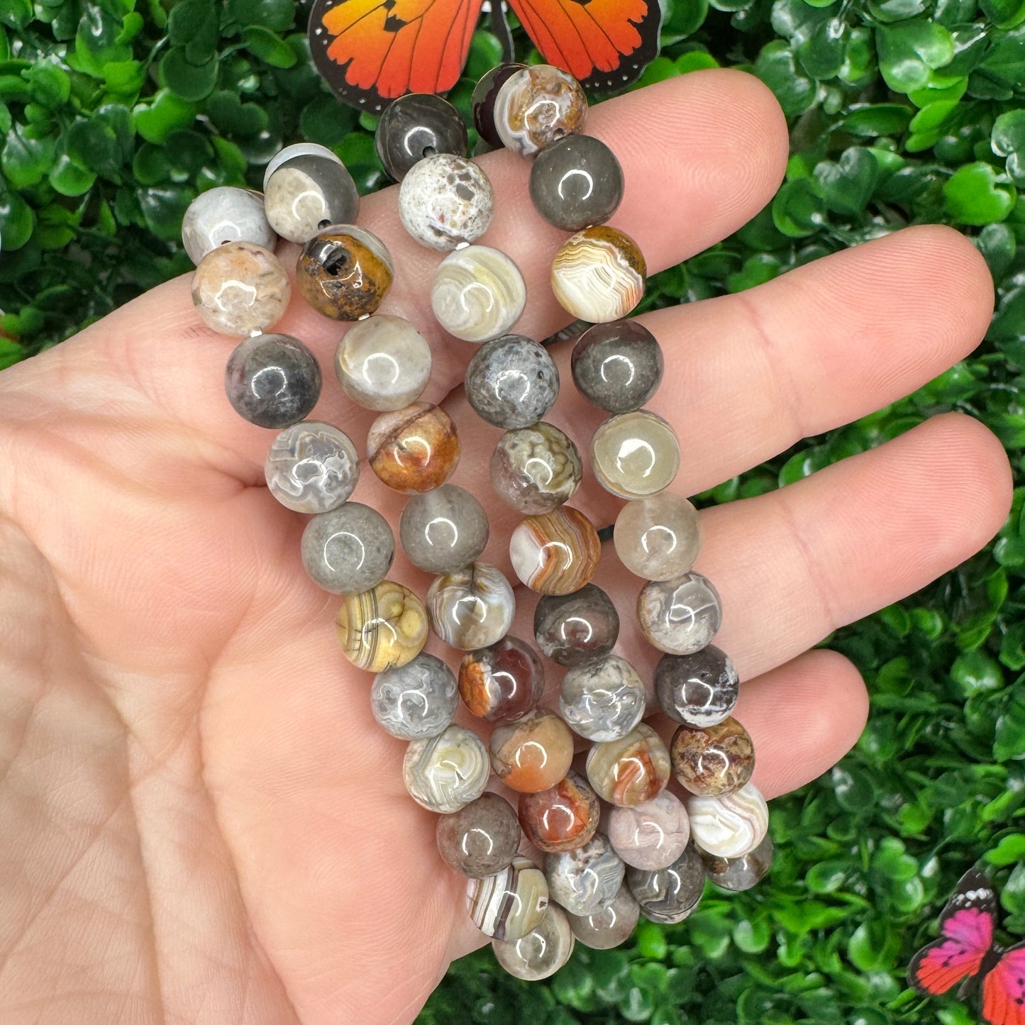 8mm Mexican Crazy Lace Agate