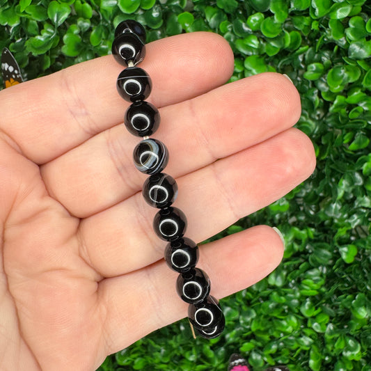 8mm Black Agate Bracelet