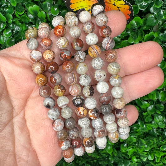 6mm Mexican Crazy Lace Agate Bracelet
