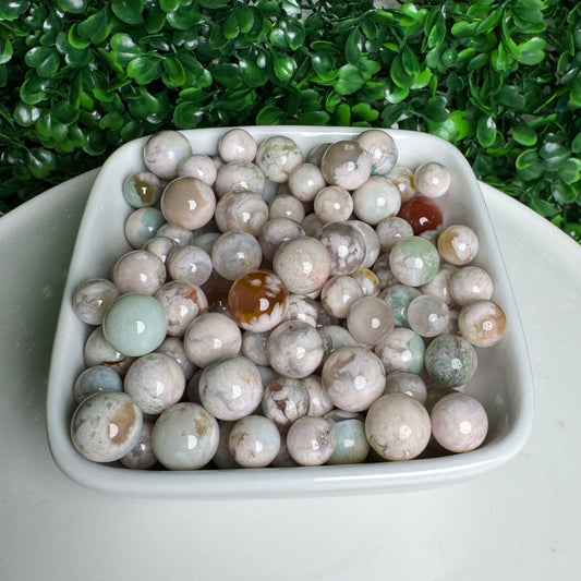 Intuitively Selected Green Flower Agate Mini Spheres