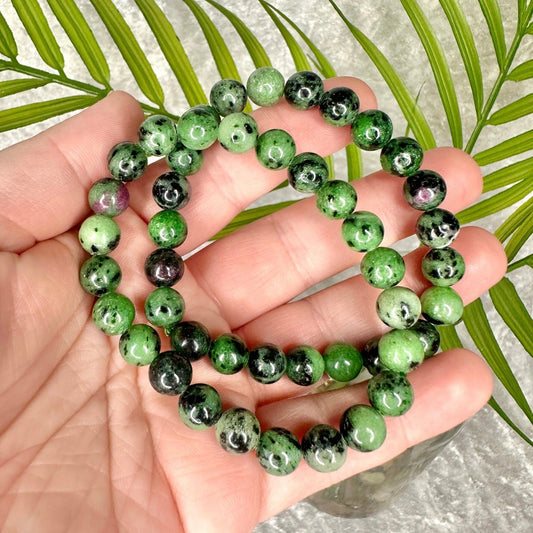 8mm Ruby Zoisite Bracelet