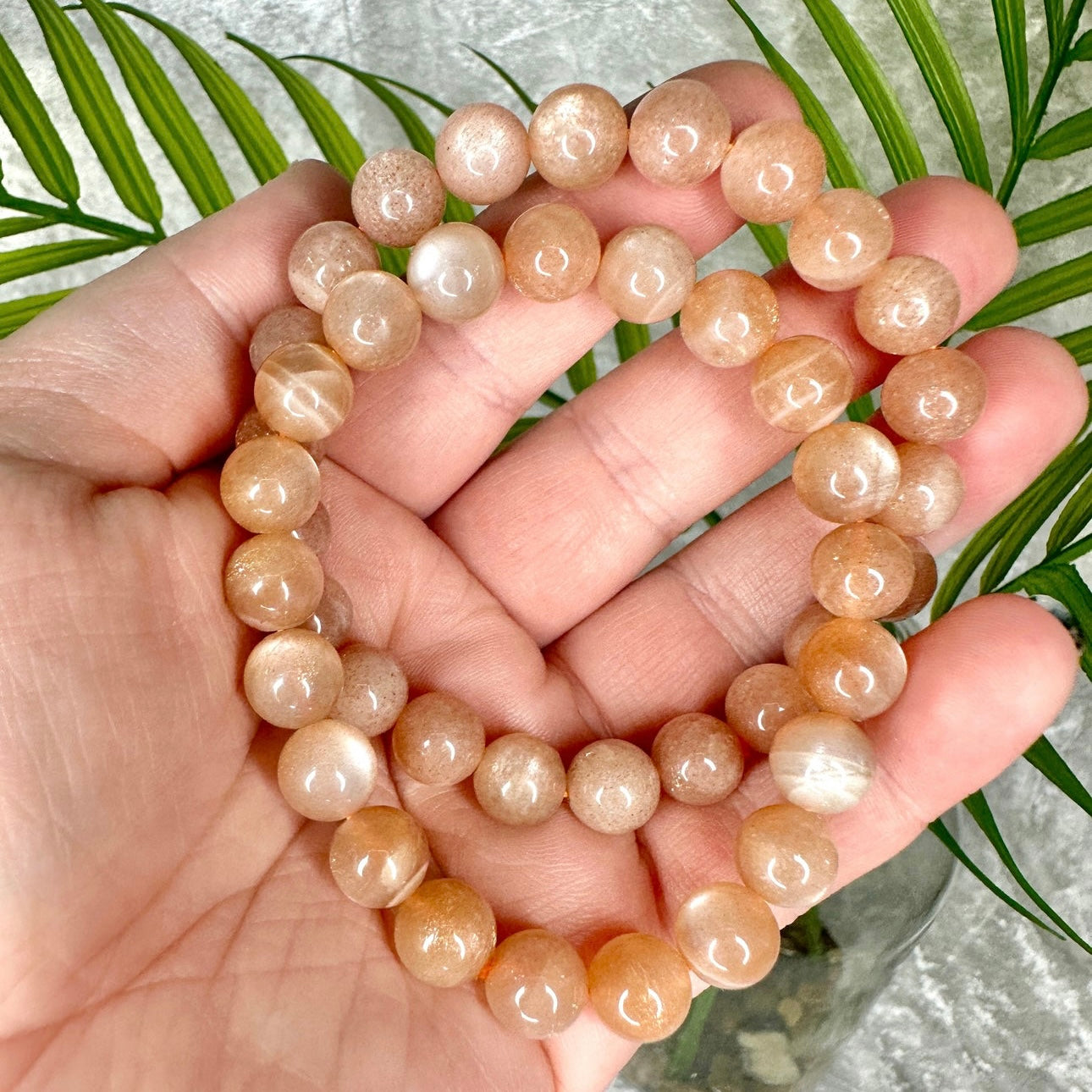 8mm Peach Moonstone Bracelet