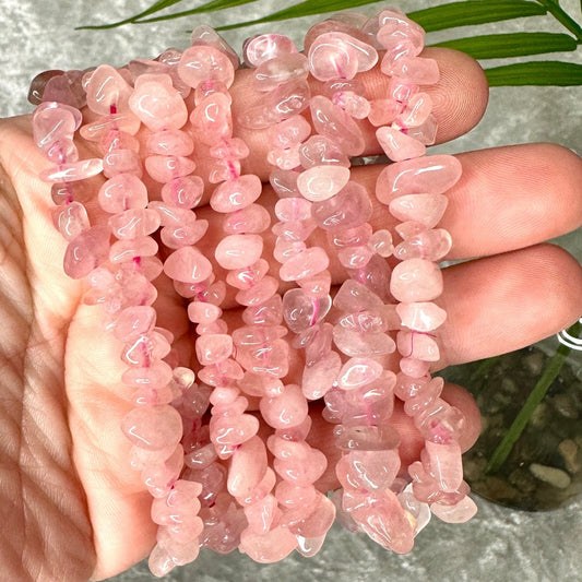 Rose Quartz chip bracelet