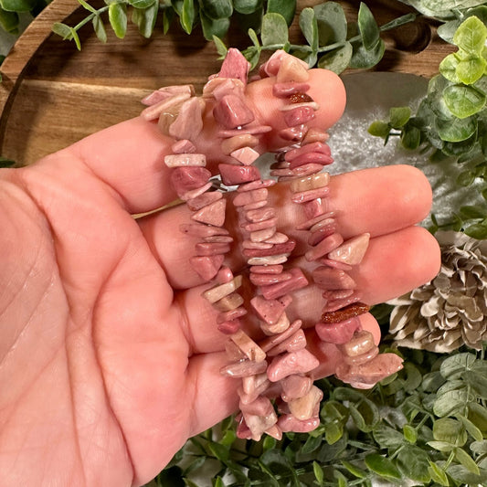 Rhodonite Chip Bracelet