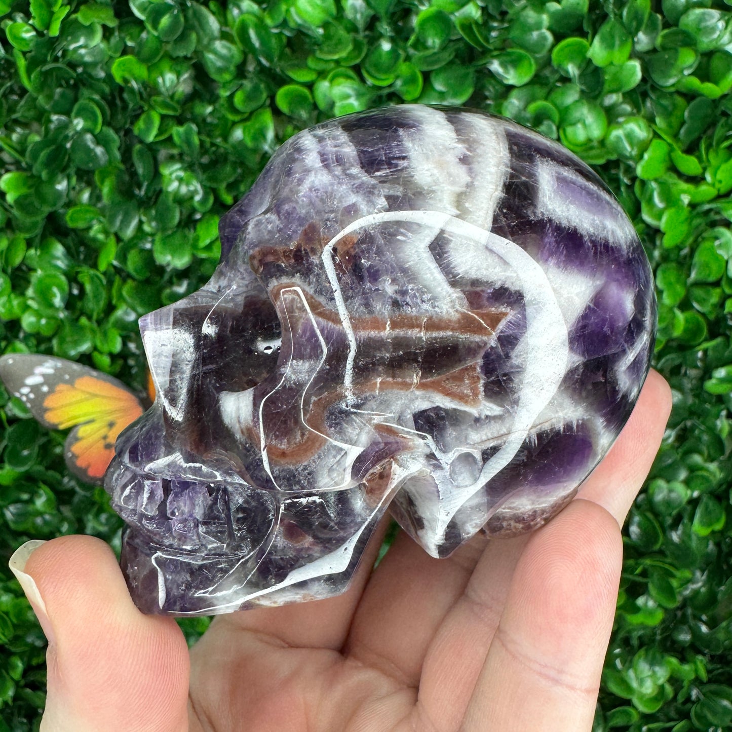 Dream Amethyst Skull Carving