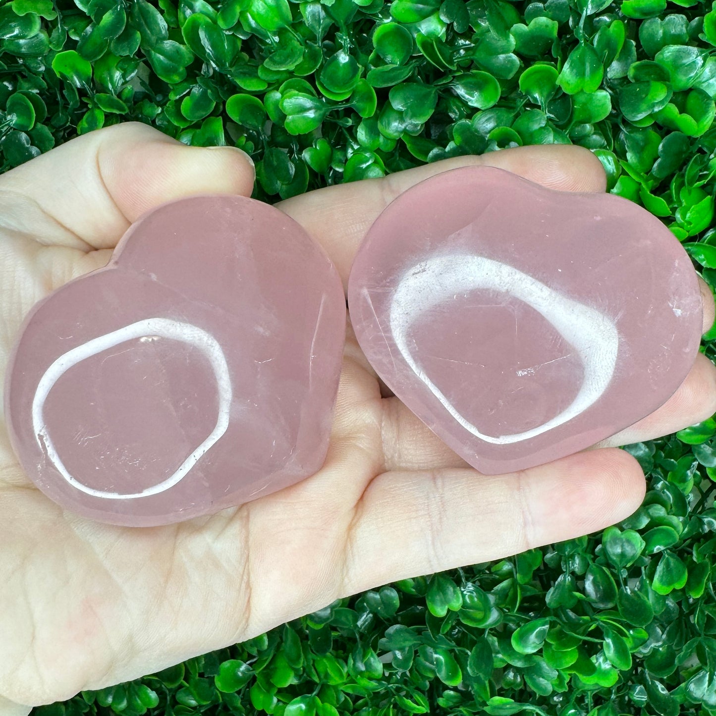 Rose Quartz Heart Carvings