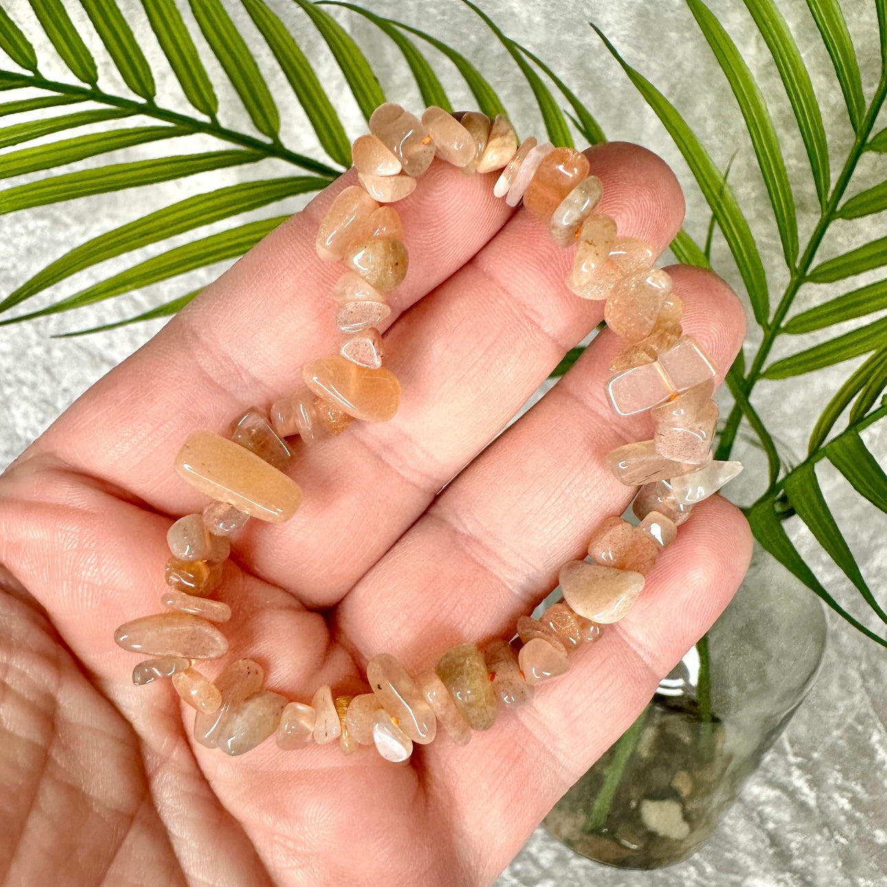 Peach Moonstone Chip Bracelet