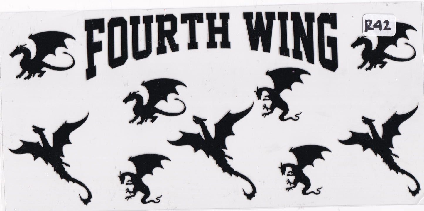 R42 Fourth Wings Dragons Books UVDTF Wrap