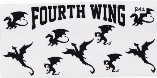 R42 Fourth Wings Dragons Books UVDTF Wrap
